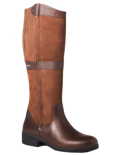 Walnut coloured Dubarry Womens Sligo Country Boots on white background #colour_walnut