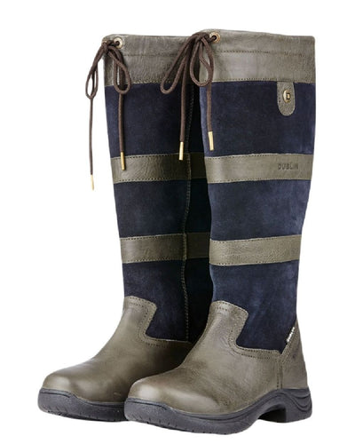 Charcoal Navy coloured Dublin River Boots III on white background #colour_charcoal-navy