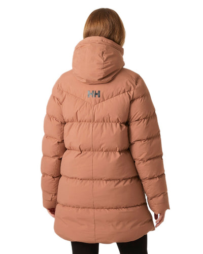 Cedarwood Coloured Helly Hansen Adore Ladies Puffy Parka on white background #colour_cedarwood