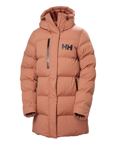 Cedarwood Coloured Helly Hansen Adore Ladies Puffy Parka on white background #colour_cedarwood