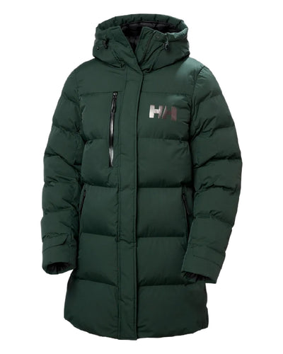 Dark Jungle Coloured Helly Hansen Adore Ladies Puffy Parka on white background #colour_dark-jungle