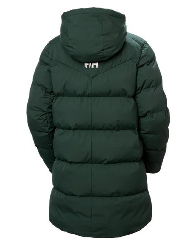 Dark Jungle Coloured Helly Hansen Adore Ladies Puffy Parka on white background #colour_dark-jungle