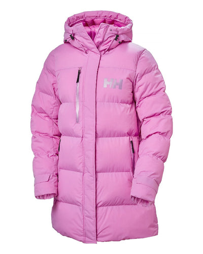 Meta Pink Coloured Helly Hansen Adore Ladies Puffy Parka on white background #colour_meta-pink