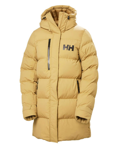 Sand Coloured Helly Hansen Adore Ladies Puffy Parka on white background #colour_sand