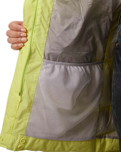 Sunny Lime Coloured Helly Hansen Adore Ladies Puffy Parka on white background #colour_sunny-lime