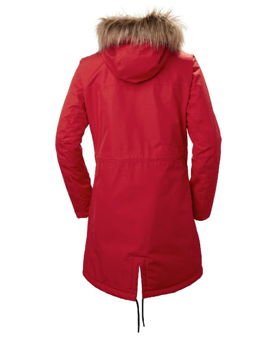 Red coloured Helly Hansen Mayen Ladies Parka on white background #colour_red