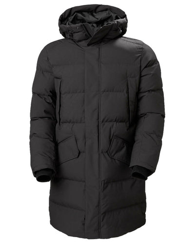 Black Coloured Helly Hansen Mens Alaska Parka on white background #colour_black