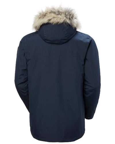 Navy coloured Helly Hansen Mens Coastal 3.0 Parka on white background #colour_navy