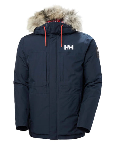 Navy coloured Helly Hansen Mens Coastal 3.0 Parka on white background #colour_navy