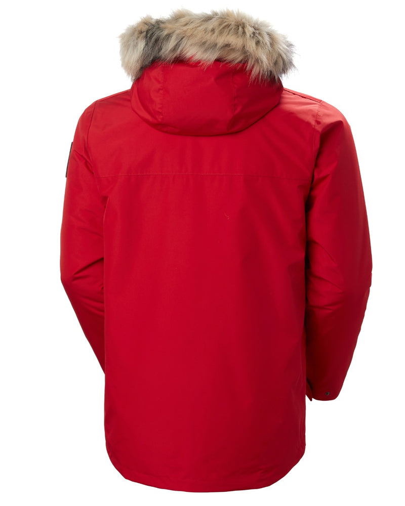 Red Coloured Helly Hansen Mens Coastal 3.0 Parka on white background 