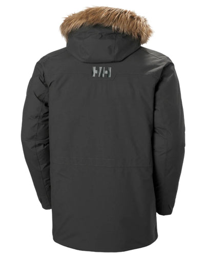 Black Coloured Helly Hansen Mens Nordsjo Winter Parka on white background #colour_black