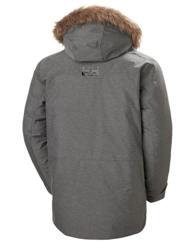 Grey Melange Coloured Helly Hansen Mens Nordsjo Winter Parka on white background #colour_grey-melange