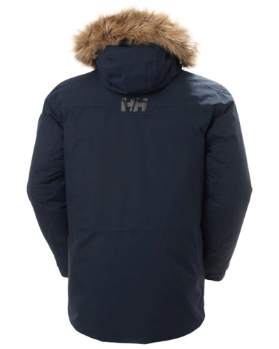 Navy Coloured Helly Hansen Mens Nordsjo Winter Parka on white background #colour_navy