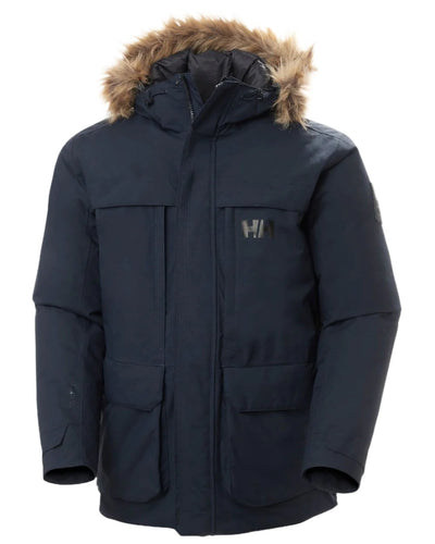 Navy Coloured Helly Hansen Mens Nordsjo Winter Parka on white background #colour_navy