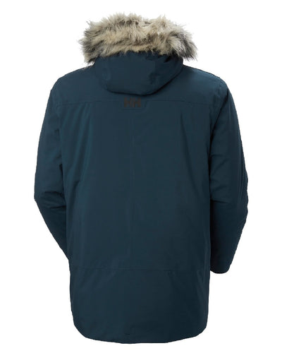 Midnight coloured Helly Hansen Mens Reine Winter Parka on white background #colour_midnight