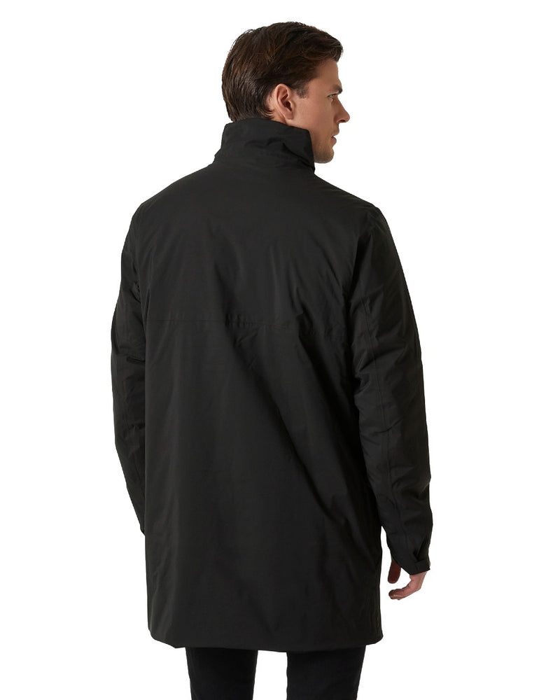 Black Coloured Helly Hansen Mens Urban Pro Insulated Raincoat on white background 