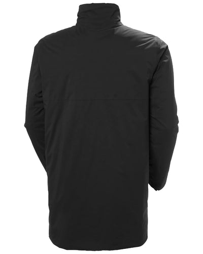 Black Coloured Helly Hansen Mens Urban Pro Insulated Raincoat on white background #colour_black
