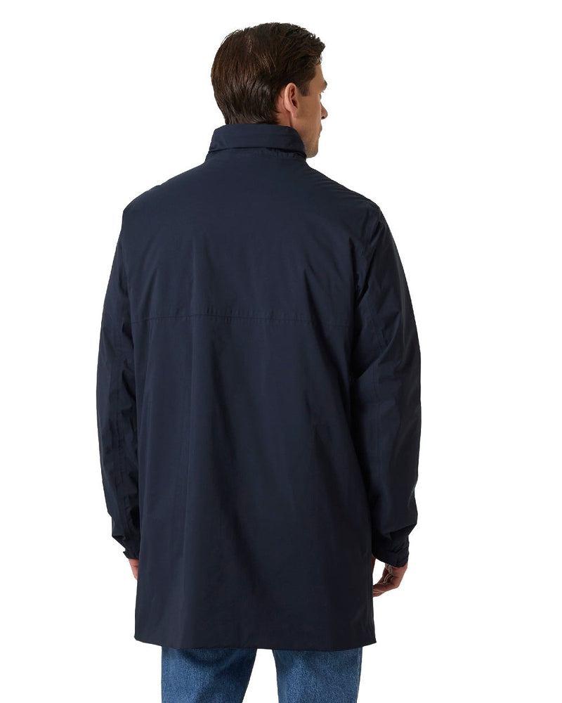 Navy Coloured Helly Hansen Mens Urban Pro Insulated Raincoat on white background 