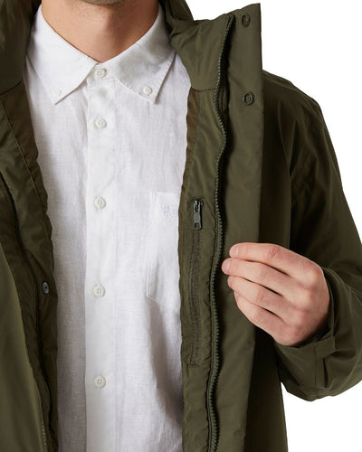 Utility Green Coloured Helly Hansen Mens Urban Pro Insulated Raincoat on white background #colour_utility-green