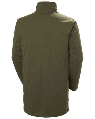 Utility Green Coloured Helly Hansen Mens Urban Pro Insulated Raincoat on white background #colour_utility-green