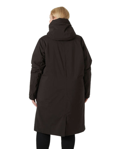 Black coloured Helly Hansen Victoria Insulated Rain Coat on white background #colour_black