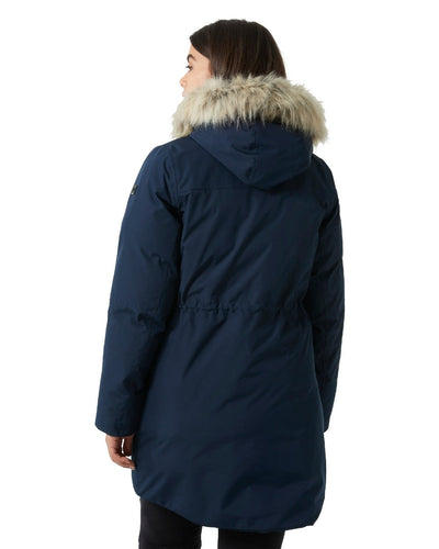 Navy coloured Helly Hansen Women's Senja Waterproof Parka on white background #colour_navy