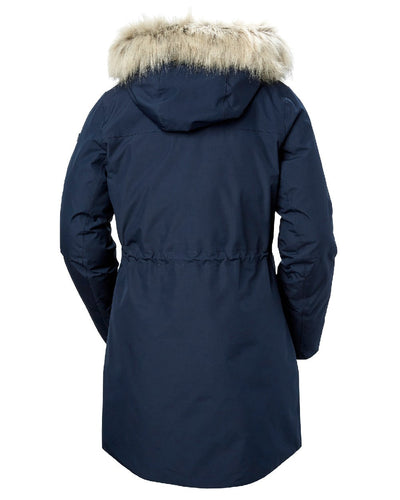 Navy coloured Helly Hansen Women's Senja Waterproof Parka on white background #colour_navy