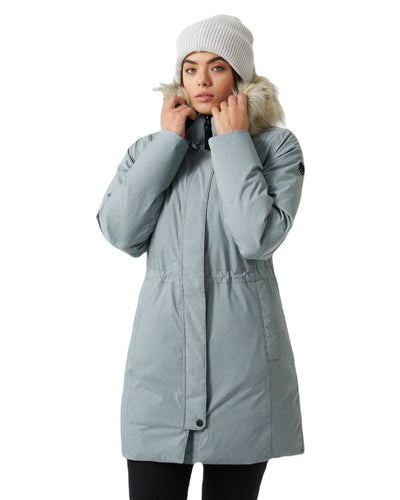 Grey Melange coloured Helly Hansen Women's Senja Waterproof Parka on white background #colour_grey-melange