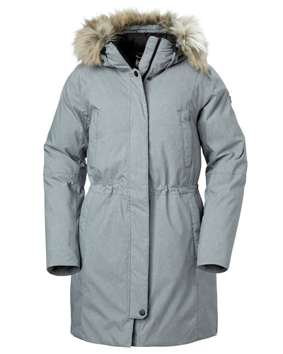 Grey Melange coloured Helly Hansen Women's Senja Waterproof Parka on white background #colour_grey-melange