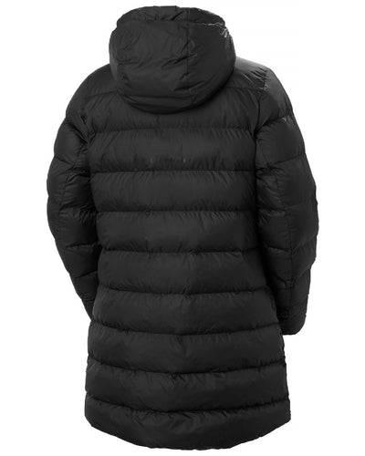 Black Coloured Helly Hansen Womens Active Puffy Parka on white background #colour_black