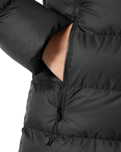 Black Coloured Helly Hansen Womens Active Puffy Parka on white background #colour_black