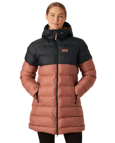 Cedarwood Coloured Helly Hansen Womens Active Puffy Parka on white background #colour_cedarwood