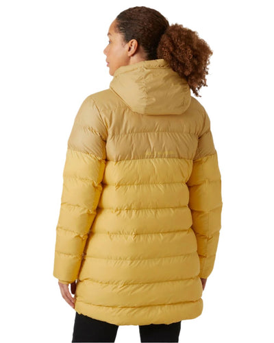 Sand Coloured Helly Hansen Womens Active Puffy Parka on white background #colour_sand