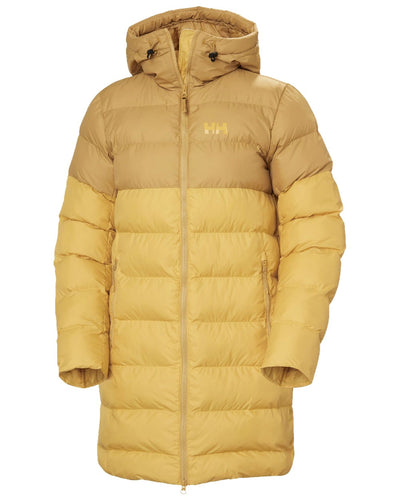 Sand Coloured Helly Hansen Womens Active Puffy Parka on white background #colour_sand