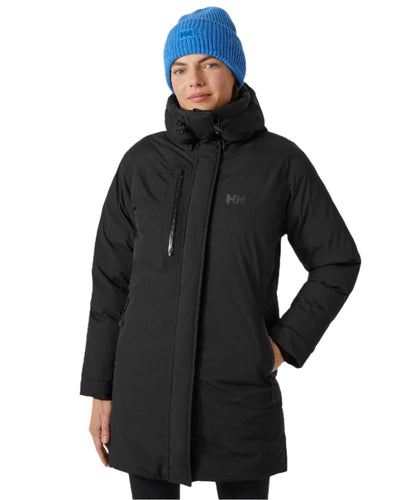 Black coloured Helly Hansen Womens Adore Helly Tech Parka on white background #colour_black