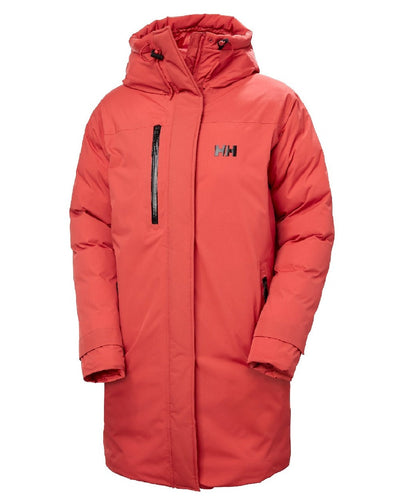 Poppy Red coloured Helly Hansen Womens Adore Helly Tech Parka on white background #colour_poppy-red