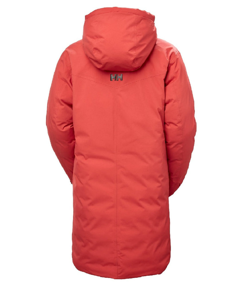 Poppy Red coloured Helly Hansen Womens Adore Helly Tech Parka on white background 