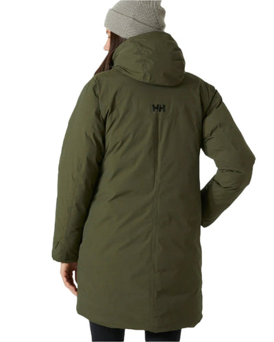 Utility Green coloured Helly Hansen Womens Adore Helly Tech Parka on white background #colour_utility-green