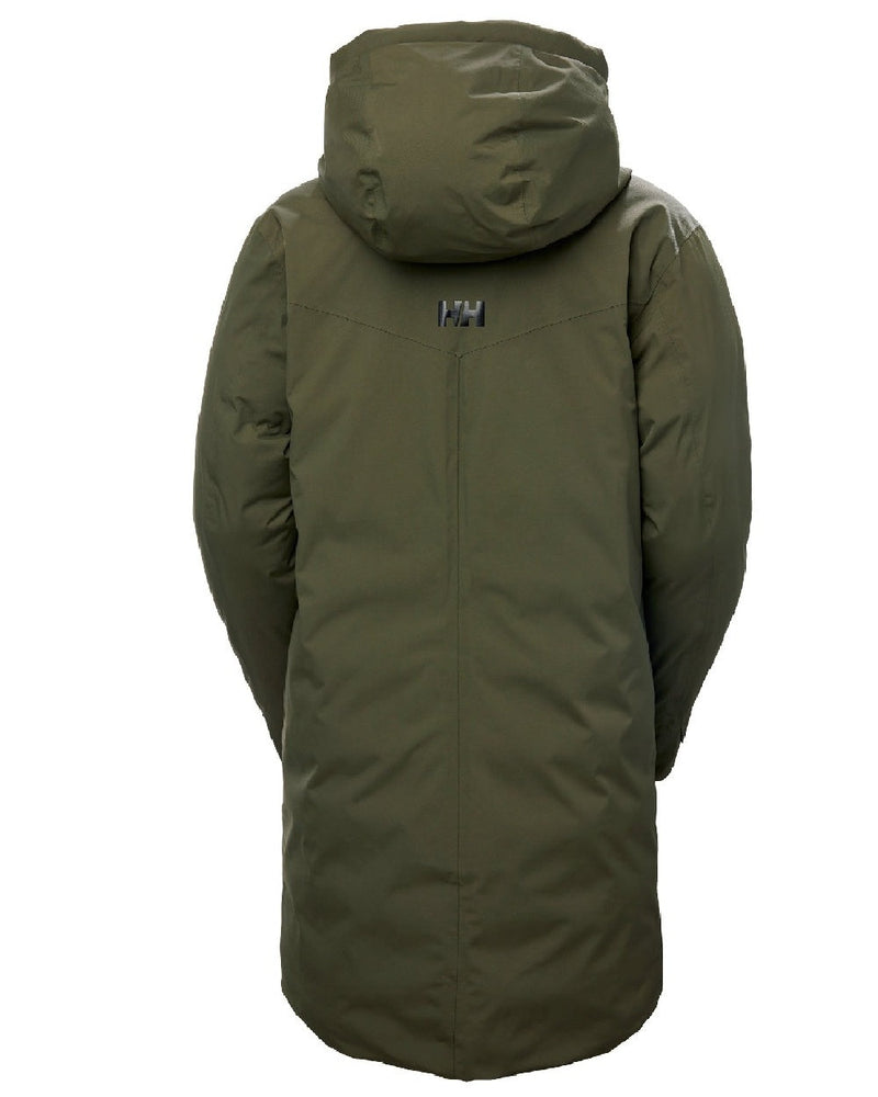 Utility Green coloured Helly Hansen Womens Adore Helly Tech Parka on white background 