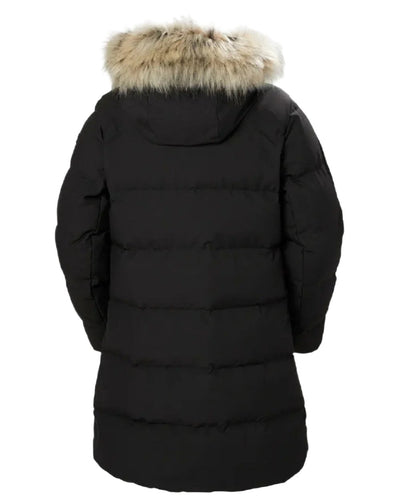 Black Coloured Helly Hansen Womens Blossom Puffy Winter Parka on white background #colour_black