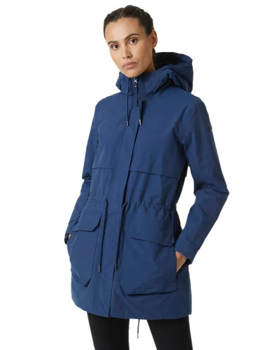 Ocean Coloured Helly Hansen Womens Boyne Insulated Parka 2.0 on white background #colour_ocean