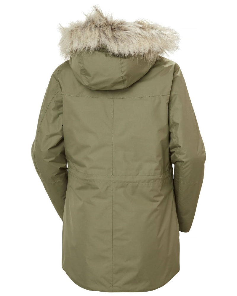 Lav Green Coloured Helly Hansen Womens Coastal Parka on white background 