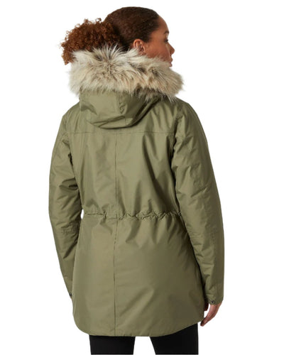 Lav Green Coloured Helly Hansen Womens Coastal Parka on white background #colour_lav-green