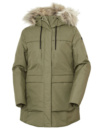 Lav Green Coloured Helly Hansen Womens Coastal Parka on white background #colour_lav-green