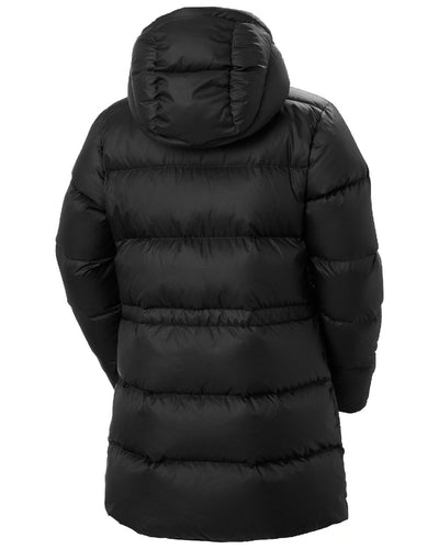 Black Coloured Helly Hansen Womens Essence Down Parka on white background #colour_black