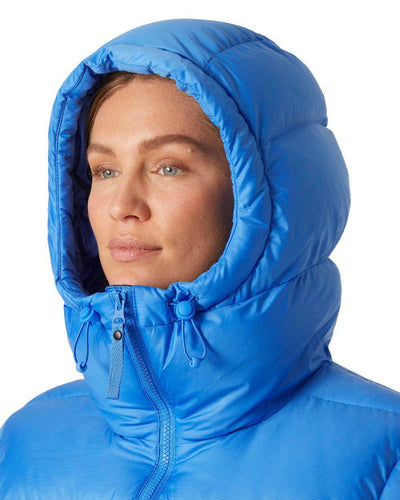 Ultra Blue Coloured Helly Hansen Womens Essence Down Parka on white background #colour_ultra-blue