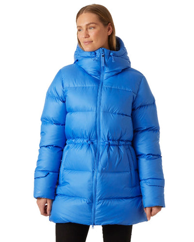 Ultra Blue Coloured Helly Hansen Womens Essence Down Parka on white background #colour_ultra-blue