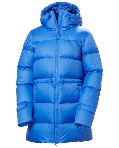 Ultra Blue Coloured Helly Hansen Womens Essence Down Parka on white background #colour_ultra-blue