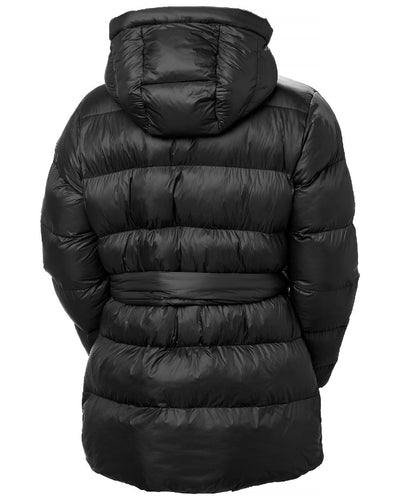 Black Coloured Helly Hansen Womens Grace Puffy Parka on white background #colour_black