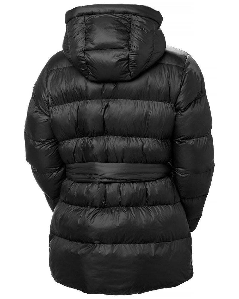 Black Coloured Helly Hansen Womens Grace Puffy Parka on white background 